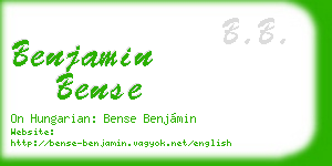 benjamin bense business card